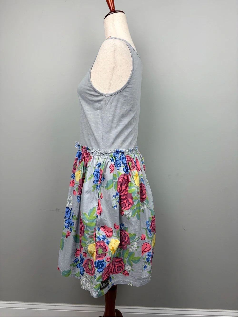 Matilda Jane Happy & Free‎ Seven Seas Dress Women’s M Gray Floral Pockets